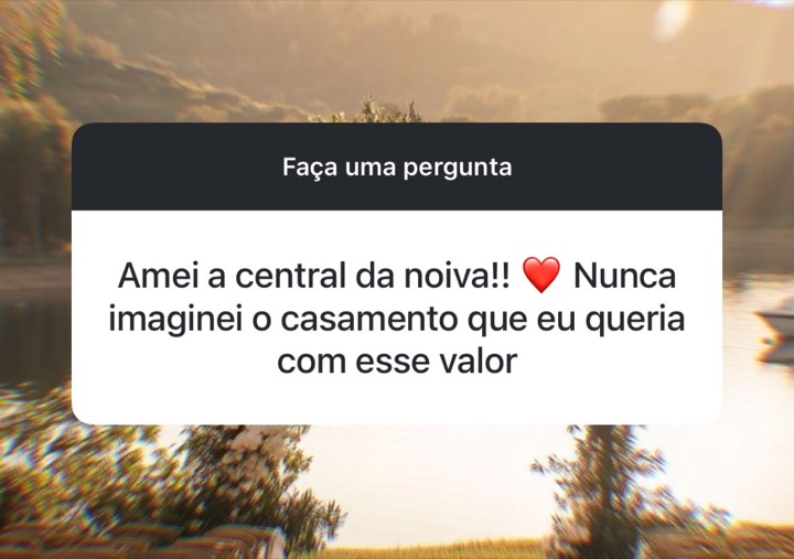 Print do depoimento de uma noiva